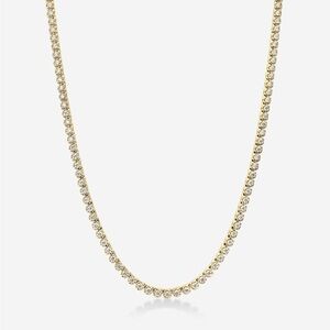 14K Gold 16” Eternity Diamond Tennis Necklace